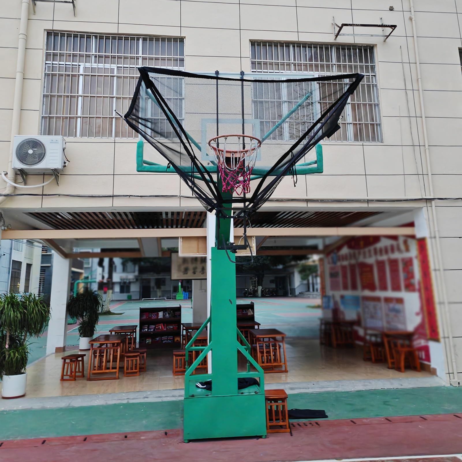 Filet De Retour De Basket Avec Cadre Métallique – Rotation 180°, 3 Crochets Stables, Pour Jante 45,7 Cm (18″)