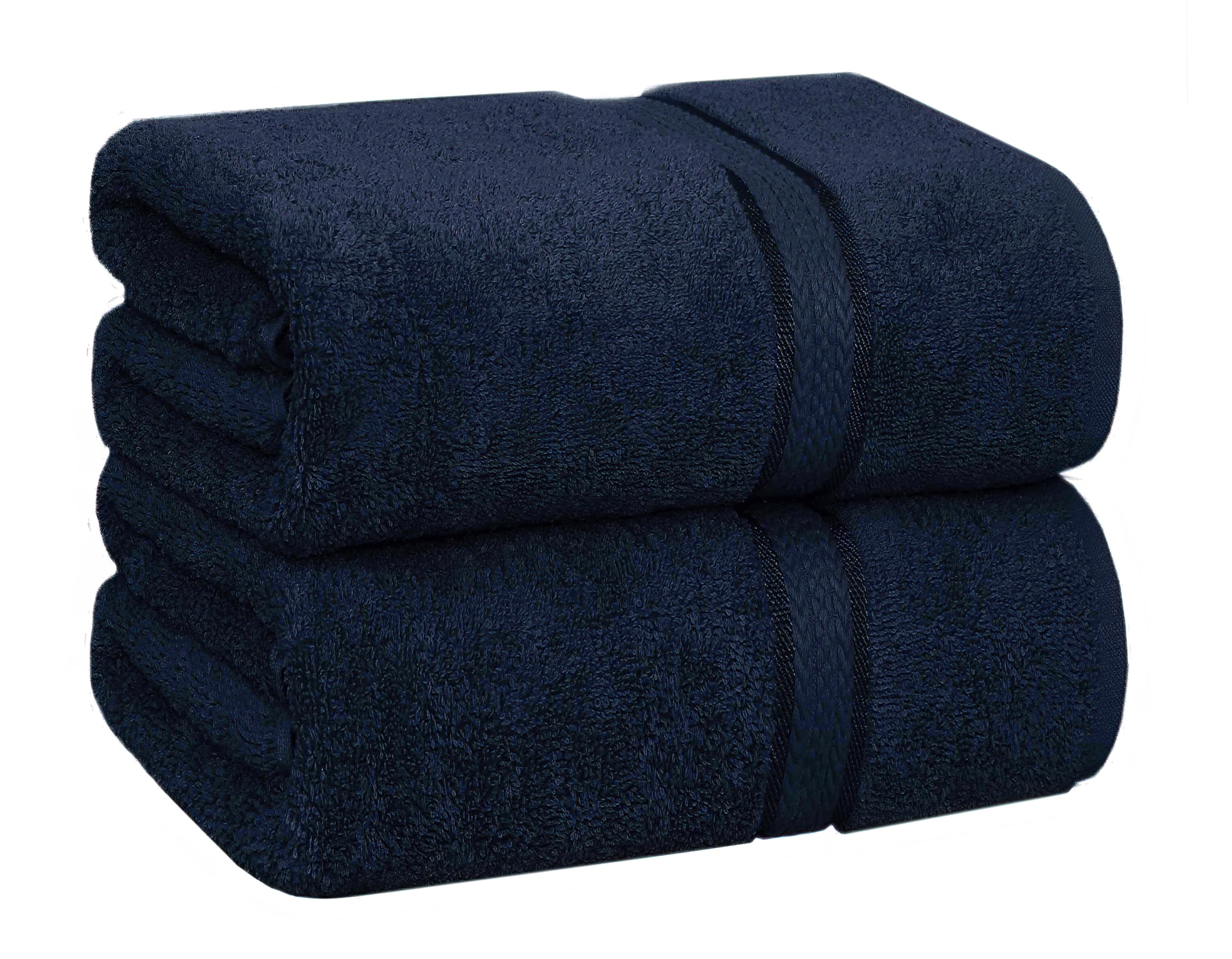 COTTON CRAFT Ultra Soft Bath Sheets - 2 Pack - 35 x 70 - Absorbent Quick Dry Everyday Luxury Hotel Bathroom Spa Gym Shower Beach Pool Travel Dorm - 100% Cotton - 580 GSM - Easy Care - Navy