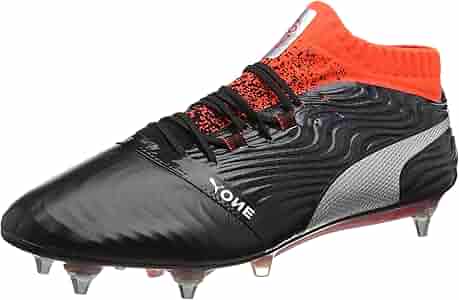 PUMA Men's ONE 18.1 Mx SG Football Boots, Black Silver-Red
