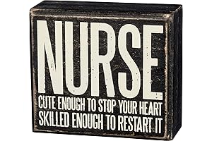 Primitives by Kathy 33803 Box Sign: A Nurse Cute Enough to Stop Your Heart
