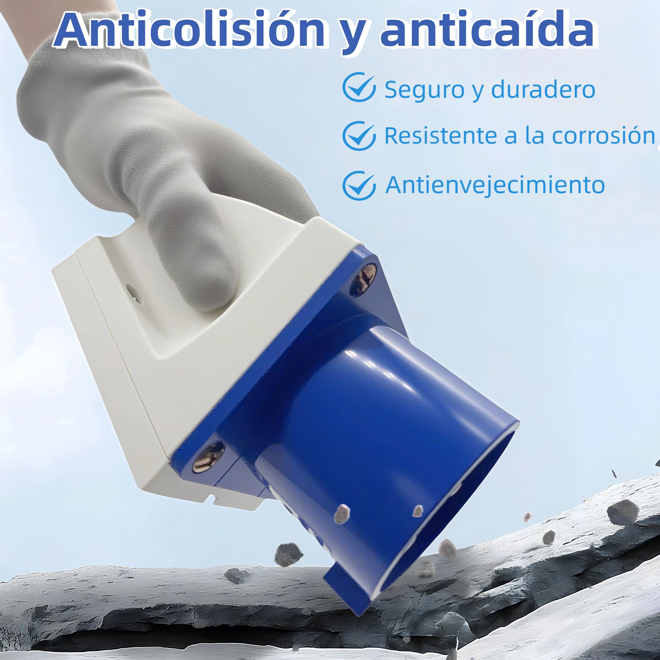 CEE Enchufe 32A 3 Polos, Conectores de Enchufe Industrial Azul 3 Pines, Enchufe de Pared Aparatos CEE, Enchufes de Repuesto Caravana Industrial 220V-250V 50/60Hz 2P-E 6H IP44 IEC60309