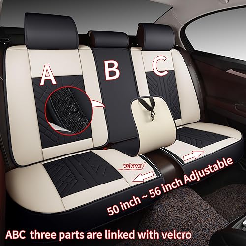 Miniatura 4 de GXT - Funda de piel sintética para asiento de automóvil de cobertura completa, de lujo, antideslizante, universal, se adapta a sedanes, VUD,