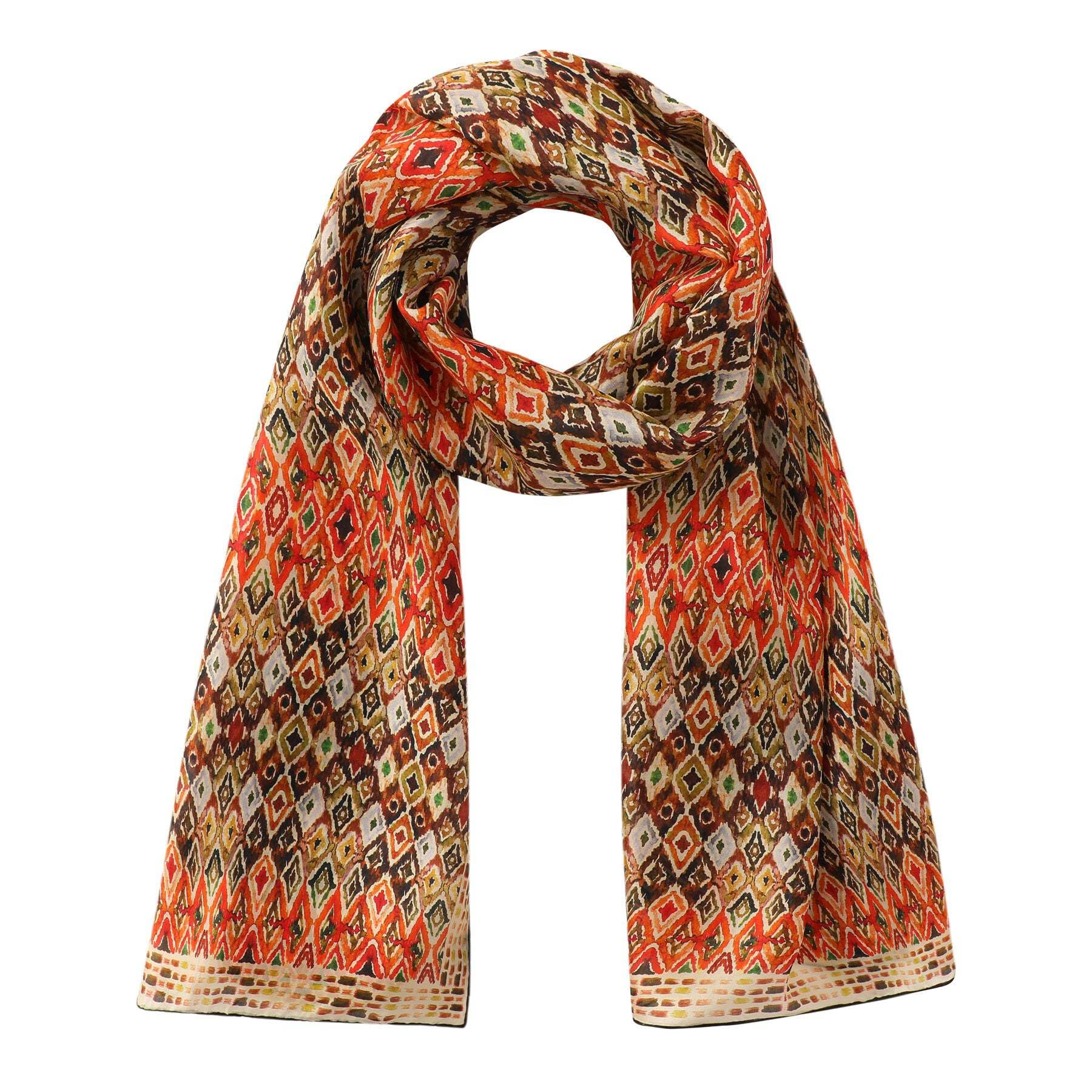 Schal aus Seide, bedruckt, für Damen und Herren, modisches Accessoire, originelles Geschenk, 180 x 65 cm, für Hochzeiten und Veranstaltungen