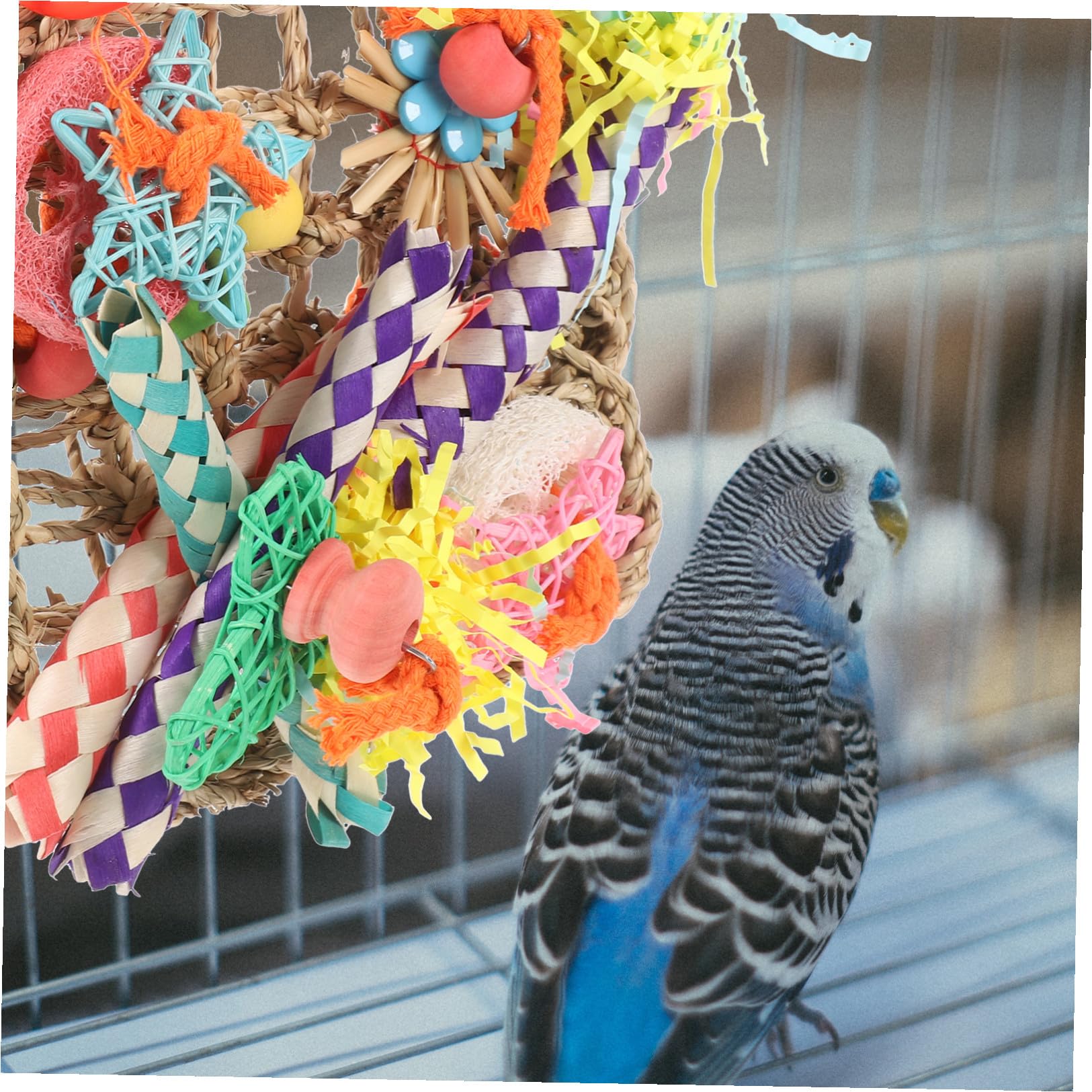 3stücke Vogelspielzeug Für Papageien Edles Geflochtenes Kletterseil Mit Haken Für Vogelkäfig Beschäftigung Für Sittiche Nymphensittiche Und Conures Strapazierfähig Und