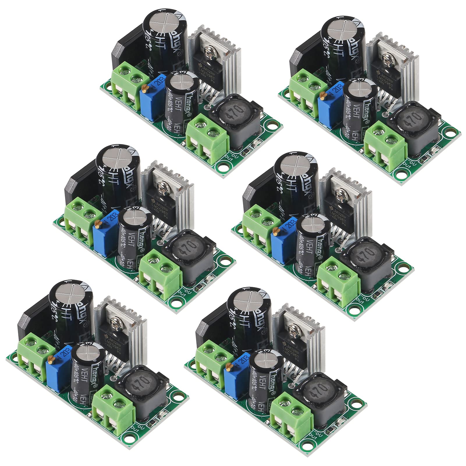 6pcs ac/dc to dc step down buck converter ac 5-30v dc 5-48v 24v 36v 48v to dc 2.5-35v 12v voltage regulator board 2a adjustable volt power supply module