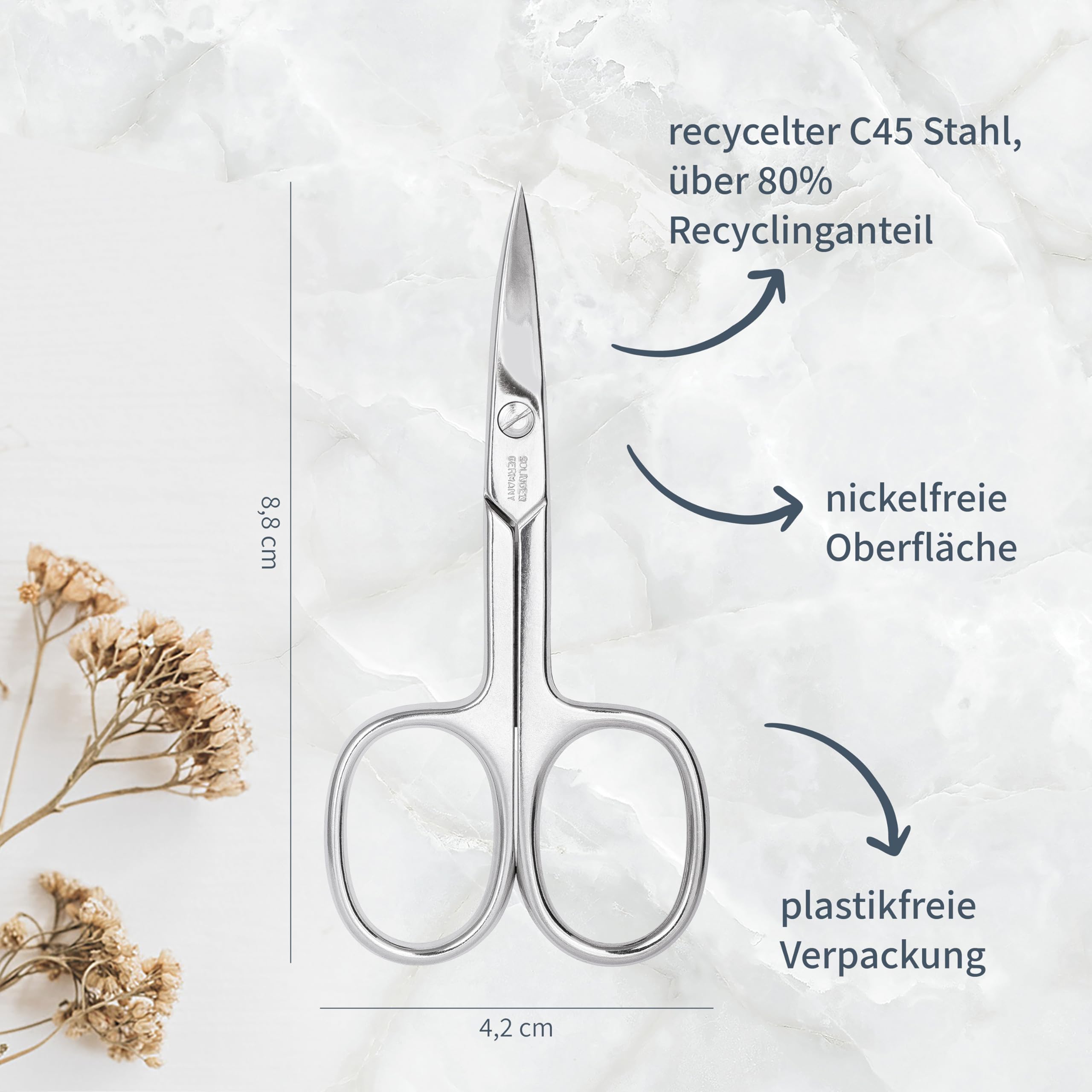Niyok Solingen Nail Scissors, Nickel-Free Coating, Extra Sharp Scissors - Image 2