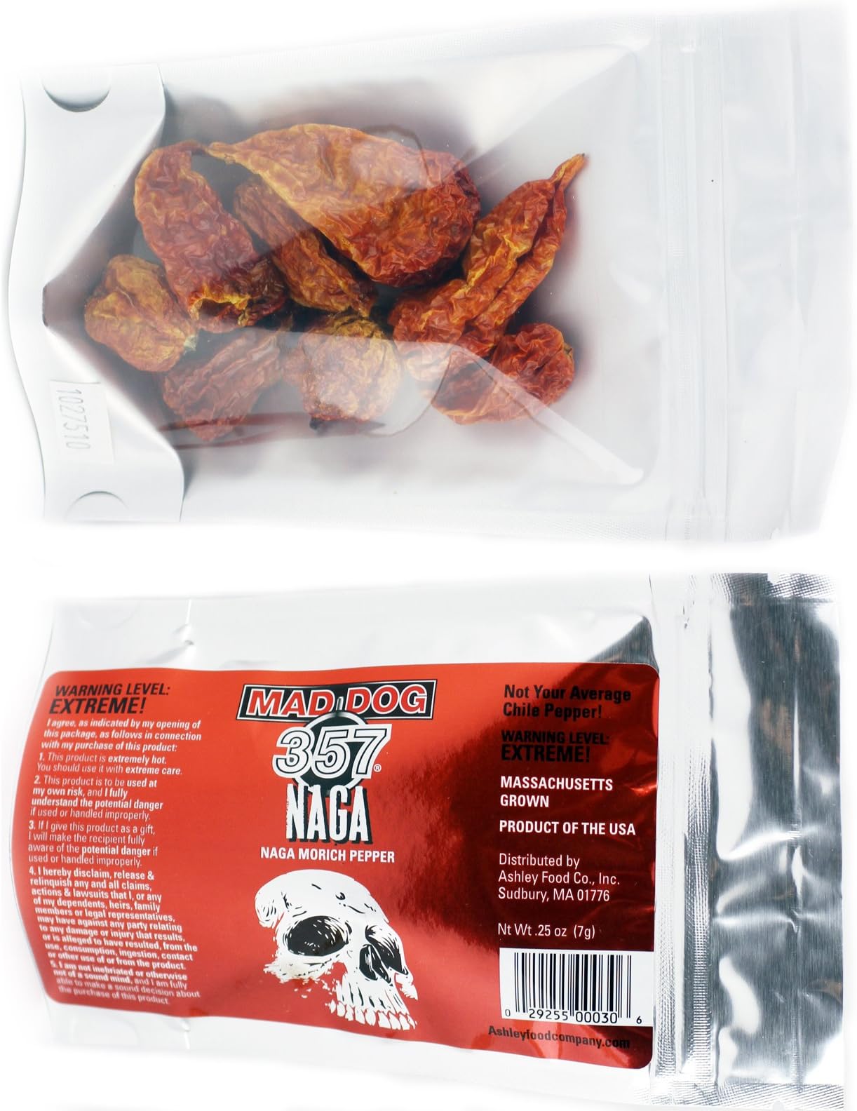 Mad Dog 357 Dried Naga Morich Peppers (7 grams)