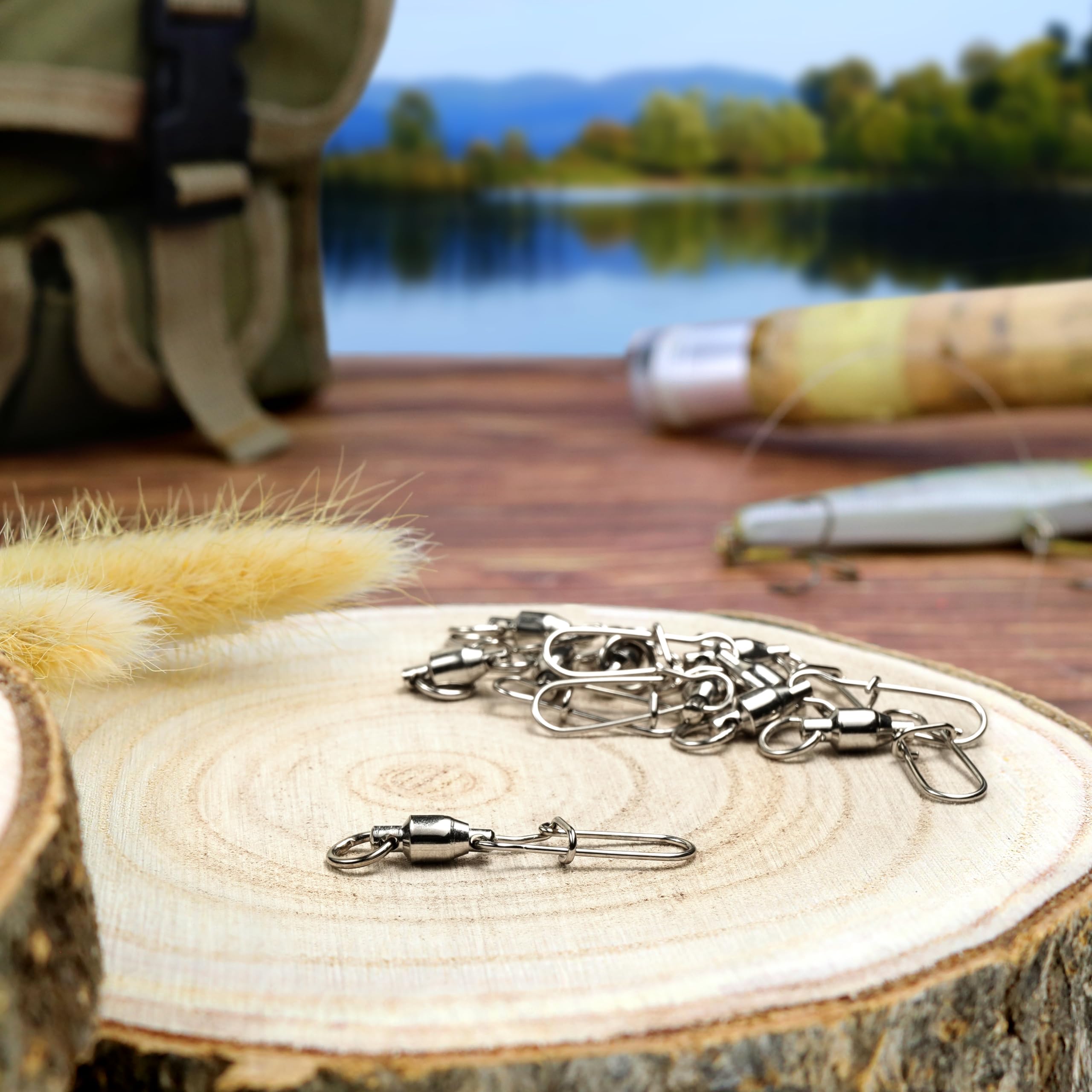 AMZfishing® 10x o 25x Girelle a cuscinetto con Fast-Lock in 11 dimensioni | Girelle con moschettone per pesca | Set di girelle da pesca | Girelle per pesca Girelle da acqua salata