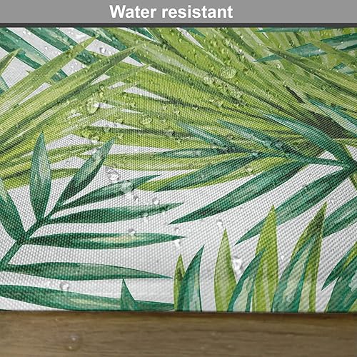 Miniatura 6 de Ambesonne Juego de 4 manteles individuales para plantas, hojas de palma tropicales de acuarela, ilustraciones coloridas, sentimientos naturales,