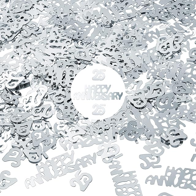 50th Wedding Anniversary Confetti 50th Golden Confetti Happy Anniversary Party Table Confetti Decorations for Wedding Anniversary Party 50th Birthday 40 g (25th)