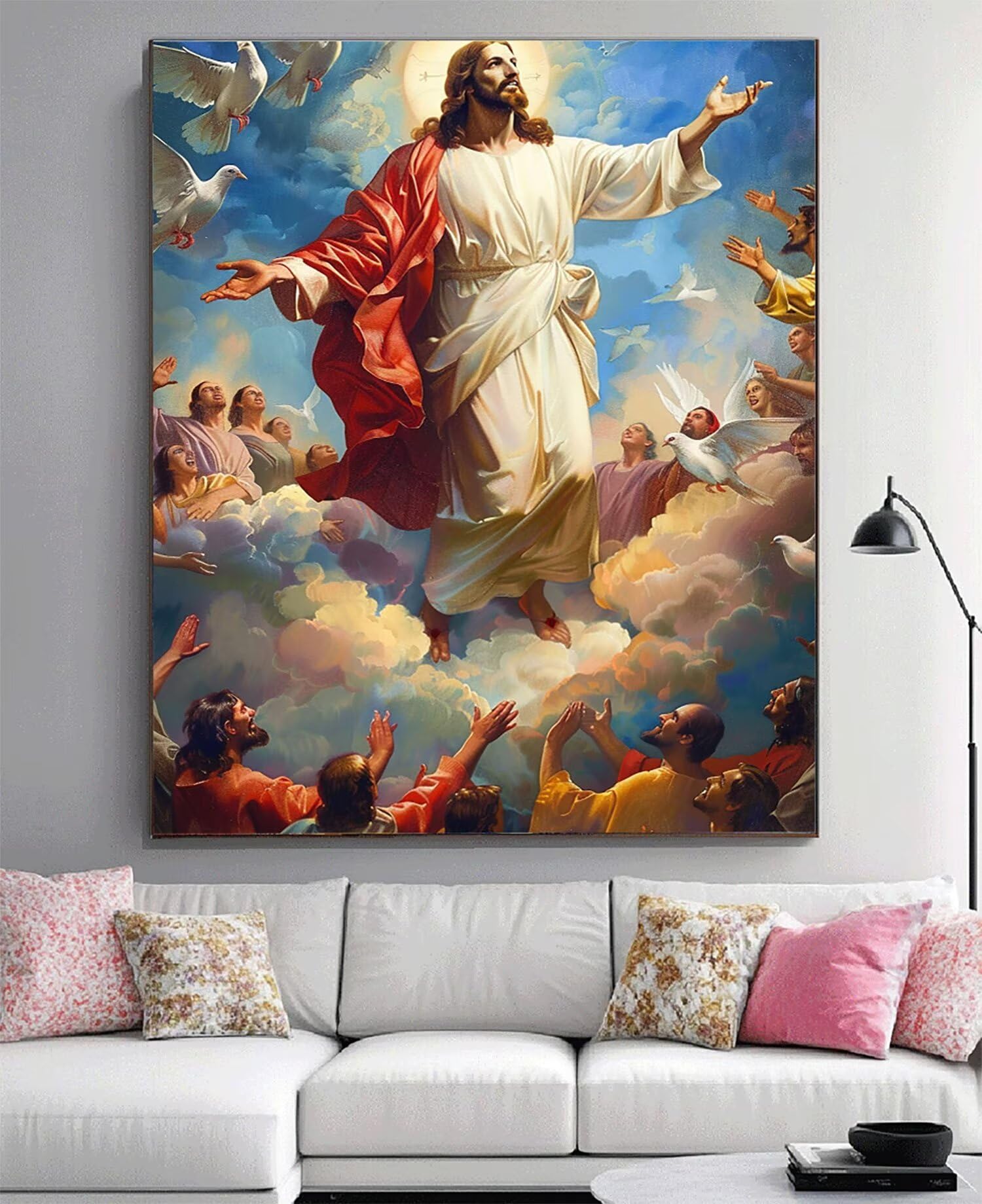 Obraz diamentowy 90 x 60 cm obraz diamentowy Jezus kompletny zestaw, DIY pełne wiertło Bóg mozaika diamentowa malarstwo diamentowe, diamentowe kryształowe obrazy artystyczne kreatywne zestawy dla
