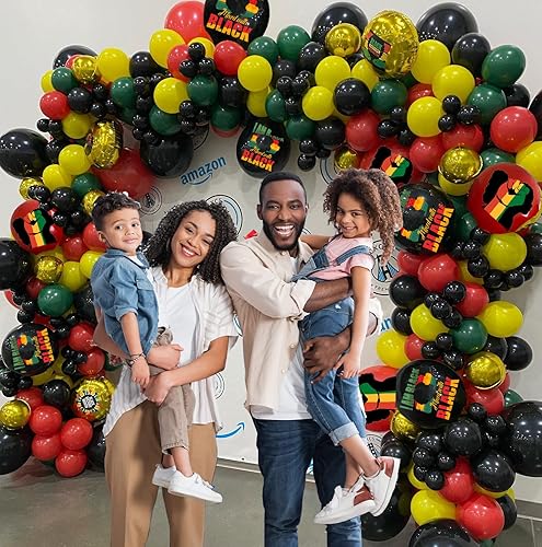 Miniatura 6 de Juego de guirnalda de globos para decoración de fiesta del mes de la historia negra suministros de fiesta del mes de la historia negra globos de