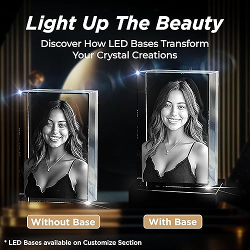 Miniatura 6 de CAPTUR3D Foto de cristal 3D, regalos personalizados para el día de la madre con tu propia foto para él, ella, mamá, papá, imagen grabada con láser