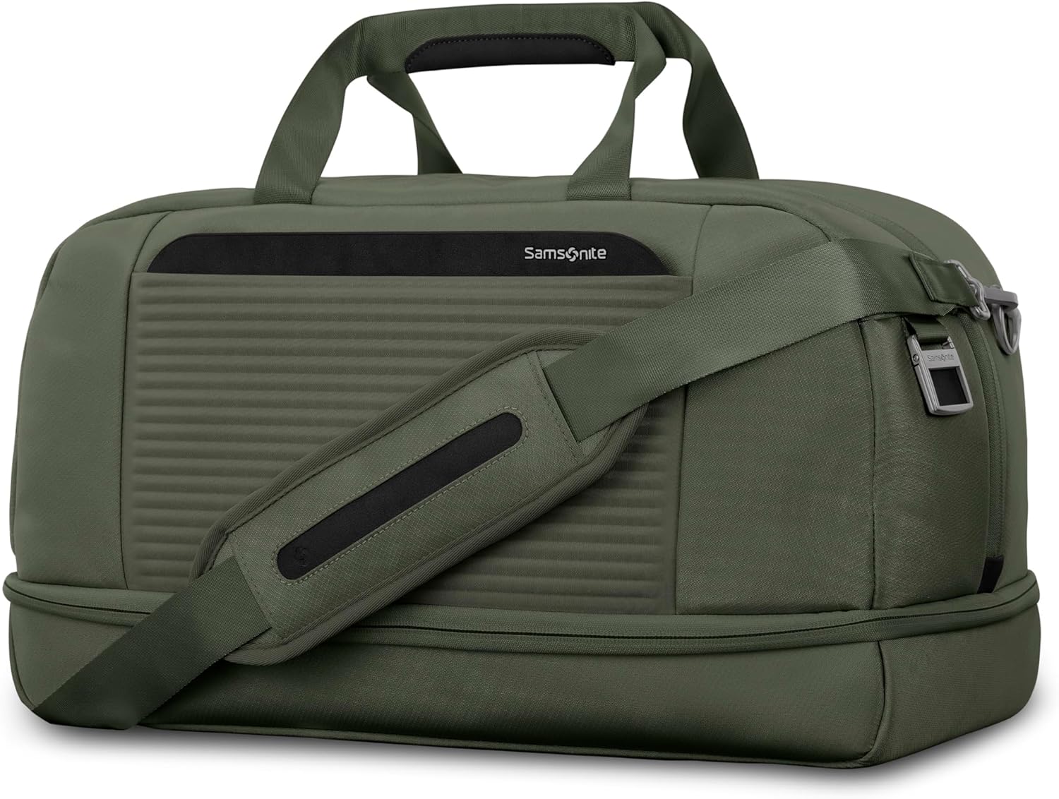 Samsonite Paralux Weekender Duffel Bag, Travel Carry-On Bag with Wide Opening, Drop-Bottom Shoe & Laundry Compartment, AirTag Holder, StackIt Strap - Business & Leisure Travel Bag