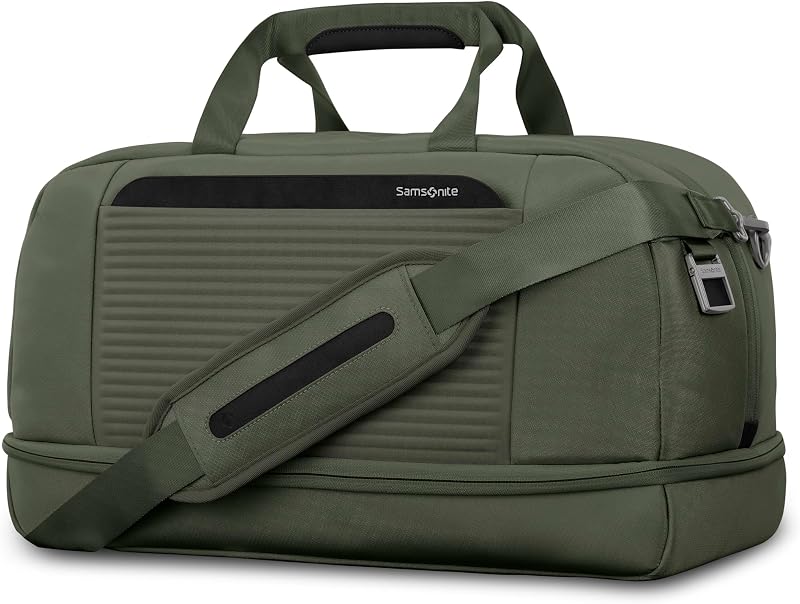 Paralux Weekender Duffel Bag, bolsa de viaje con apertura amplia, compartimento inferior abatible para zapatos y ropa sucia, soporte AirTag, correa StackIt - Bolsa de viaje de negocios y ocio