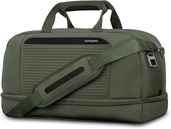 Samsonite Paralux Weekender Duffel Bag, Travel Carry-On Bag with Wide Opening, Drop-Bottom Shoe & Laundry Compartment, AirTag Holder, StackIt Strap - Business & Leisure Travel Bag