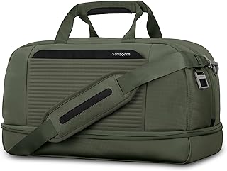 Samsonite Paralux Weekender Duffel Bag, Travel Carry-On Bag with Wide Opening, Drop-Bottom Shoe & Laundry Compartment, AirTag Holder, StackIt Strap - Business & Leisure Travel Bag