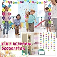 Vista 6 de Thenshop Paquete de 5 pancartas de fiesta hippie de los años 60, guirnalda de papel de flores retro, mini decoración de los años 70, mini flores