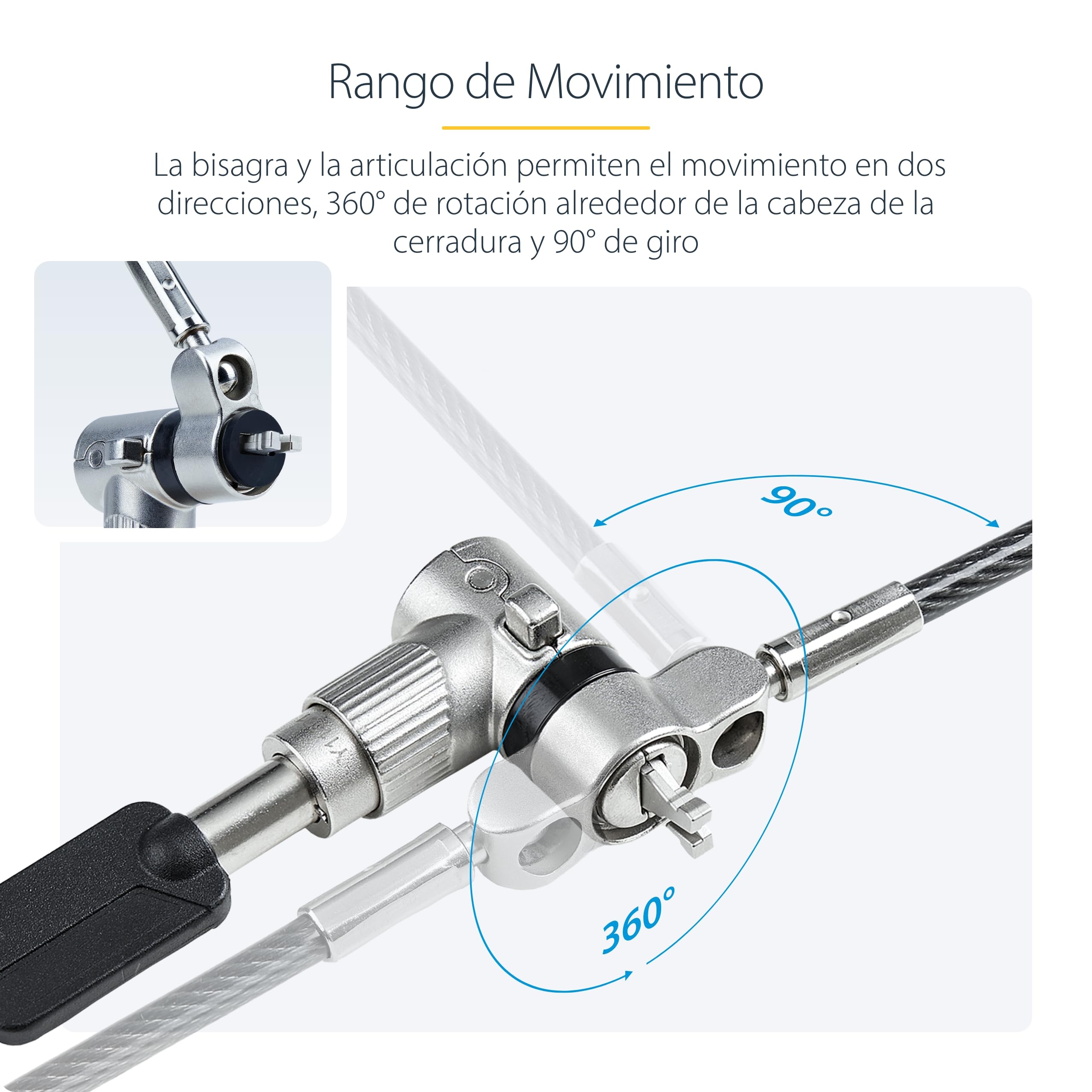 StarTech Pack 25 Candados Universales para Portátil, 2m, Llave Maestra | Llave maestra bajo pedido, Resiste 61, 2kg, Ideal para Responsables de TI