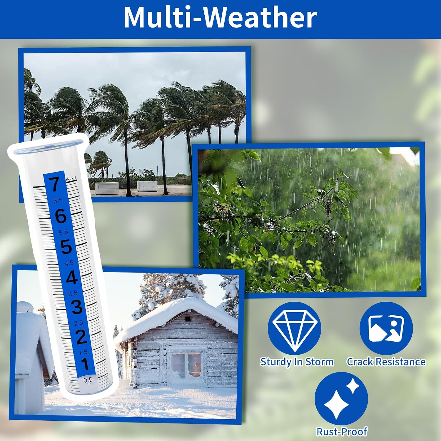 TBWHL 7" Plastic Rain Gauge Replacement Tube, Freeze Proof for Outdoor
