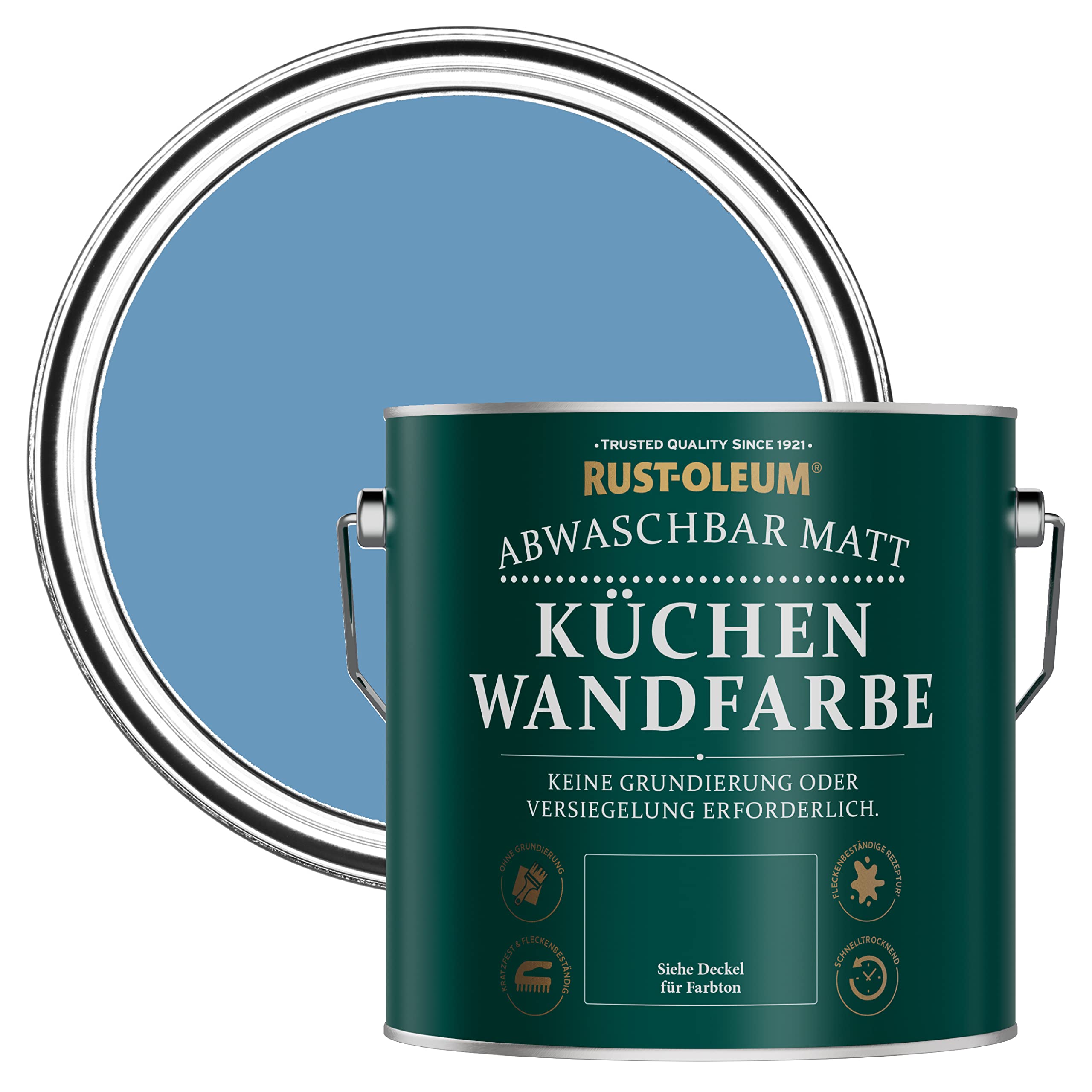 Rust-Oleum abwaschbare matte, geruchsarme blau Küchenwandfarbe - Kornblumenblau 2,5 Litres