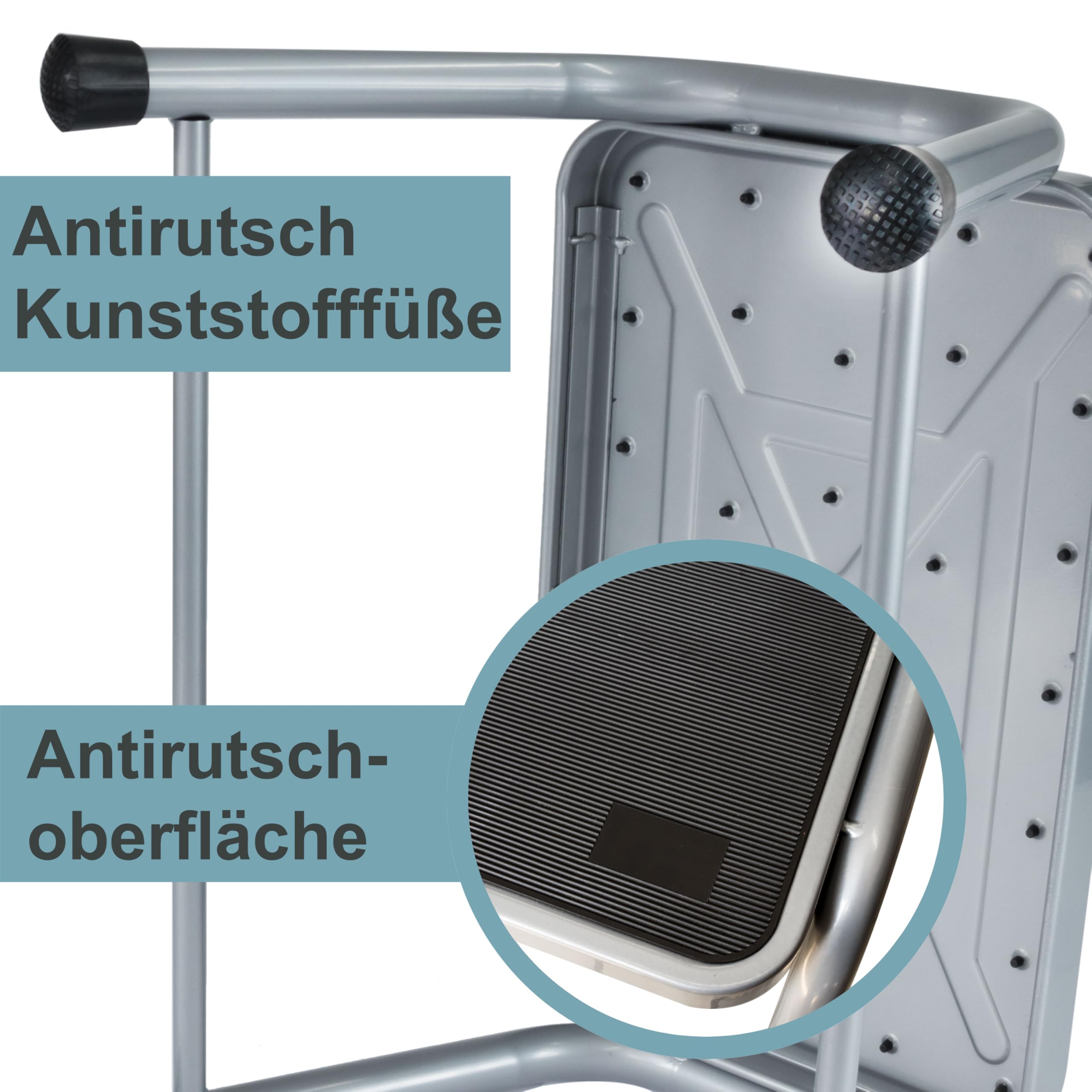 Caravan Trittstufe aus Stahl bis zu 150kg belastbar mit Anti-Rutsch-Trittfläche Einstiegshilfe Wohnwagen Wohnmobil Fußbank Tritt
