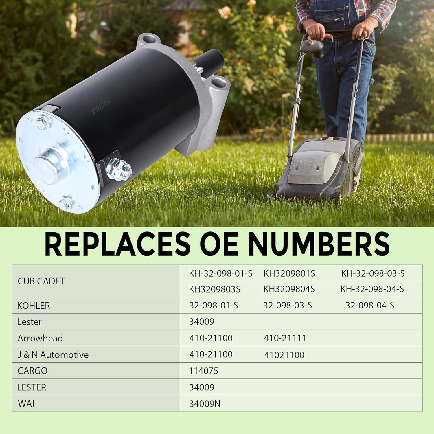 34009 Kohler Starter (9-Teeth) Replacement for 7000 Series KT715-KT745 Courage Twin 1999-1140051 SV710-SV840 32-098-08 3209808 3209801 32-098-03 32-098-04S 410-21111 SAB0157 20HP 22HP 24HP