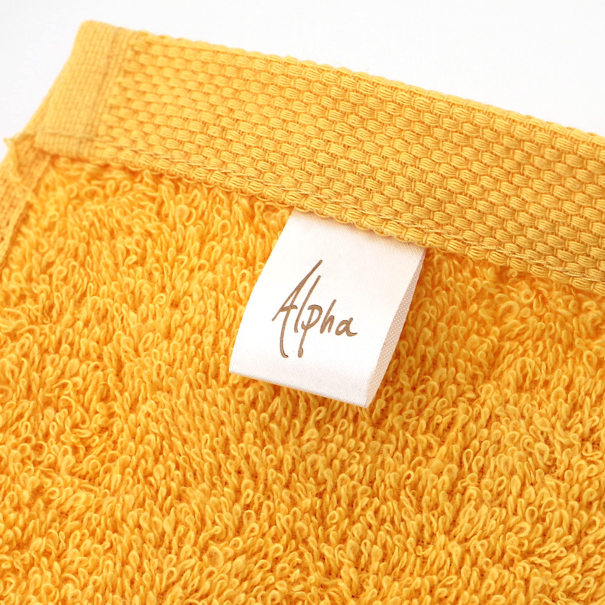 Lot de 6 Serviettes de Toilette 50x90 cm Alpha Jaune Or