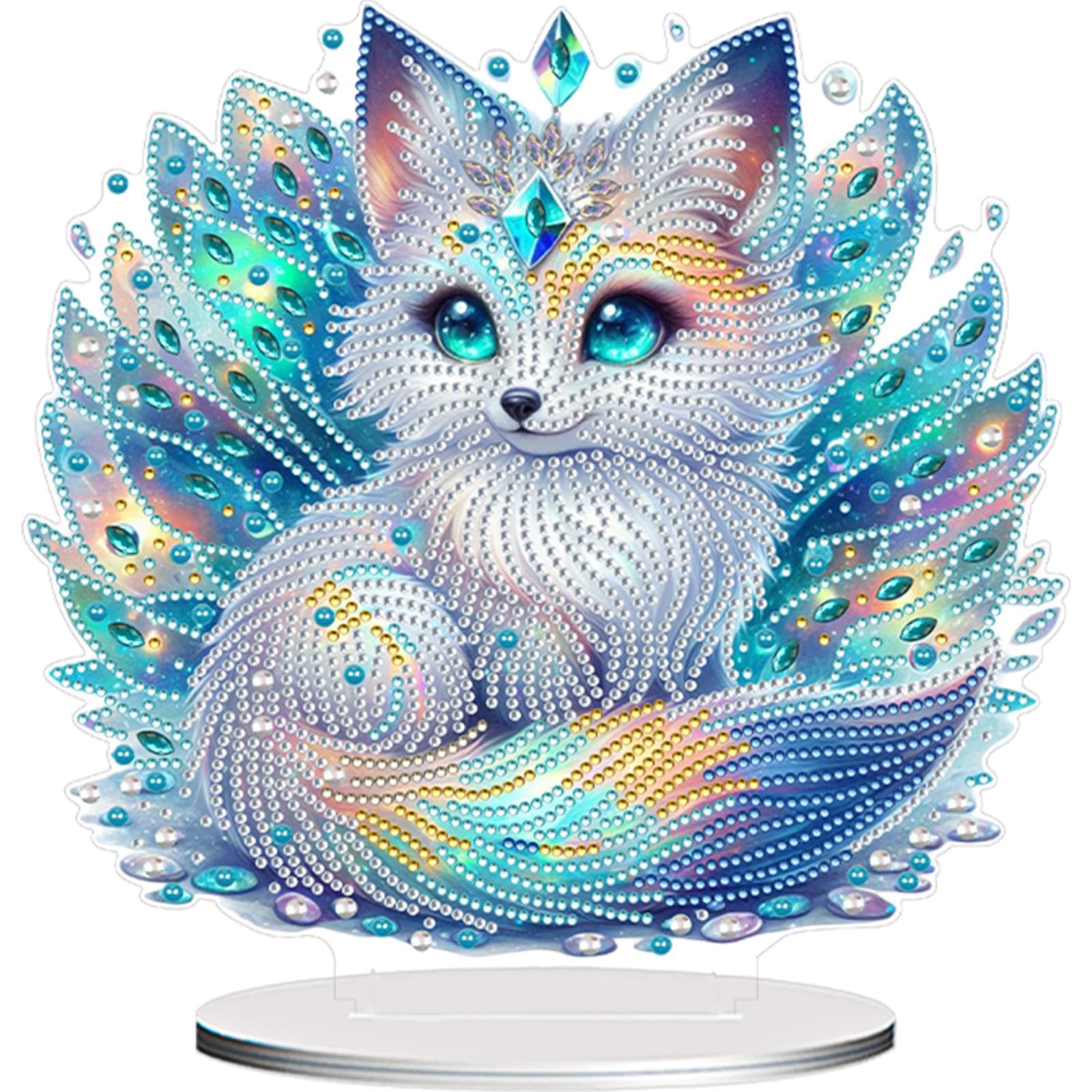 Acrylic Special Shape Animals Diamond Painting Tabletop Ornaments Kit Diamond Painting Desktop Ornaments Kit 5D DIY Diamond Art Tabletop Decorations for Home Office Decor (LB283)