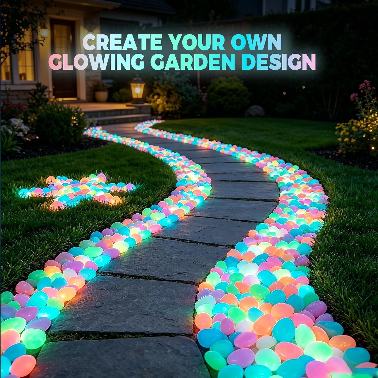 1000PCS Glow in the Dark Rocks, Glow in the Dark Rocks Outdoor