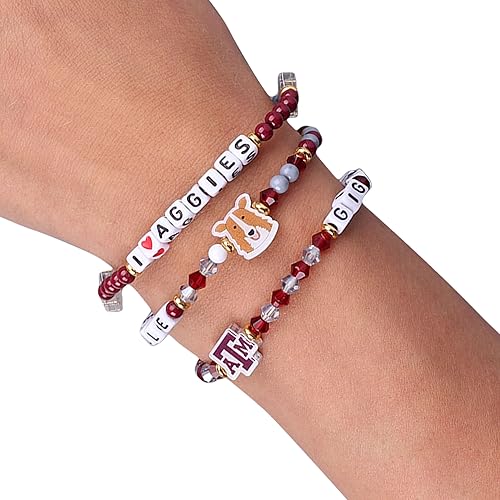 Miniatura 3 de FOCO NCAA unisex-adulto Paquete de 3 Pulseras de la Amistad con Cuentas con Logotipo de Equipo Universitario de la NCAA Oficialmente Licenciadas