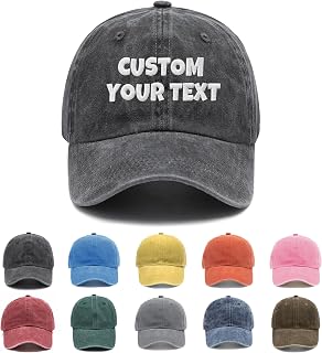Custom Embroidered Hat, Personalized Soft Washed Baseball Cap with Text