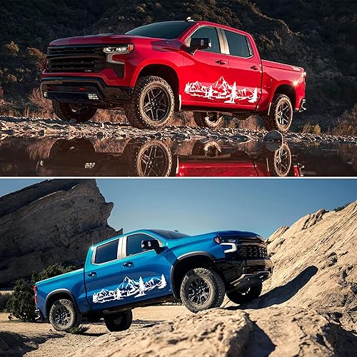 Miniatura 6 de Fochutech Calcomanías de vinilo para camiones, montañas, autos, camionetas, SUV, RV, árbol, montañas, camionetas, calcomanías de vinilo para