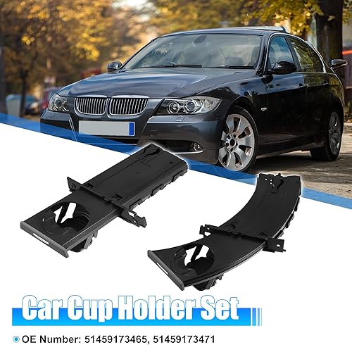 Miniatura 2 de X AUTOHAUX 1 par de portavasos para BMW 323i E90 2006-2011 51459173465 51459173471 coche izquierdo y derecho almacenamiento de bebidas soporte
