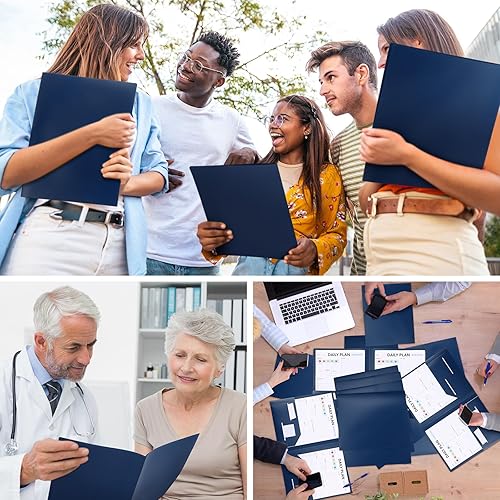 Miniatura 6 de Fulmoon Paquete de 48 carpetas de plástico con 2 bolsillos de alta resistencia, carpetas de bolsillo de colores, tamaño carta, a granel para