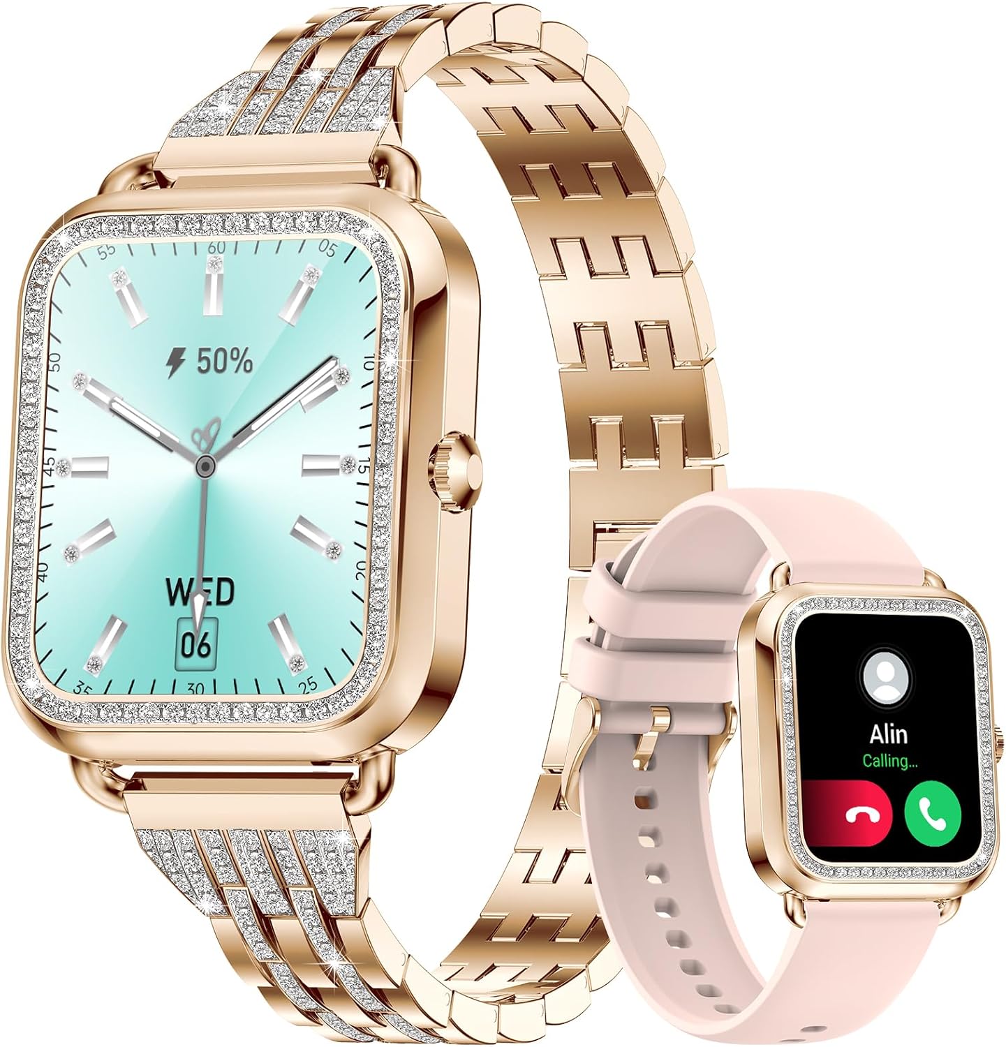 LIGE Smartwatch voor Dames met Telefoonfunctie, 1,32 HD Diamond