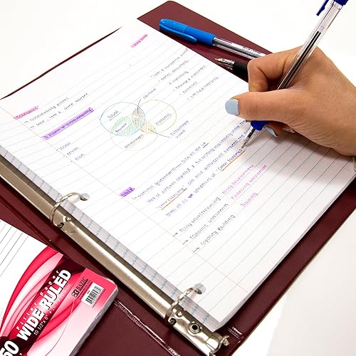 Miniatura 7 de BAZIC - Papel de relleno de hojas sueltas de 150 pulgadas, 3 agujeros perforados para carpetas de anillos, para oficina, escuela, estudiantes,