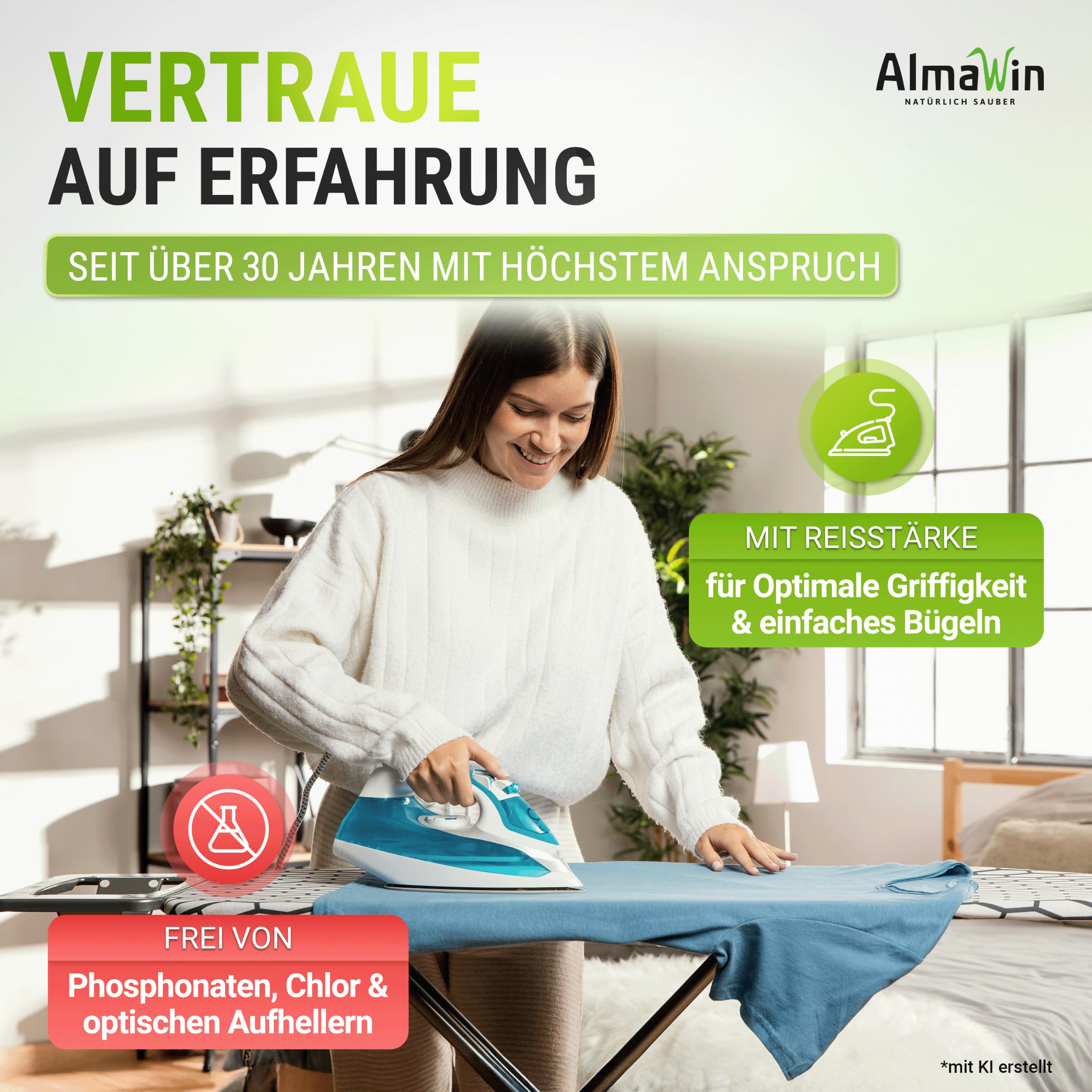 AlmaWin® Color Waschpulver [2x 2kg - 84 Ladungen] mit Lindenblüten-Duft für strahlende Reinheit – Öko Waschmittel Pulver Color anwendbar für 30-60°C – Veganes Bunt-Waschpulver