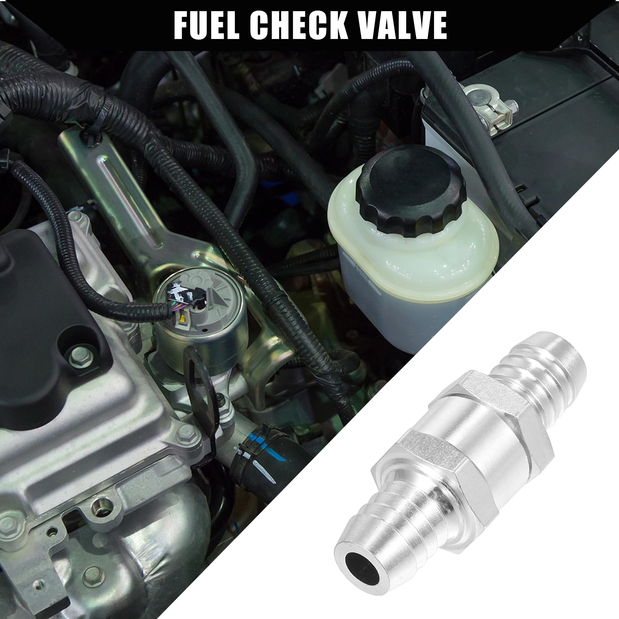 Válvula de Retención de Línea de Combustible/Válvula de Retorno Unidireccional Interna para Sistemas de Combustible/Aleación de Aluminio 5/8" 16mm OD / 2 Unidades