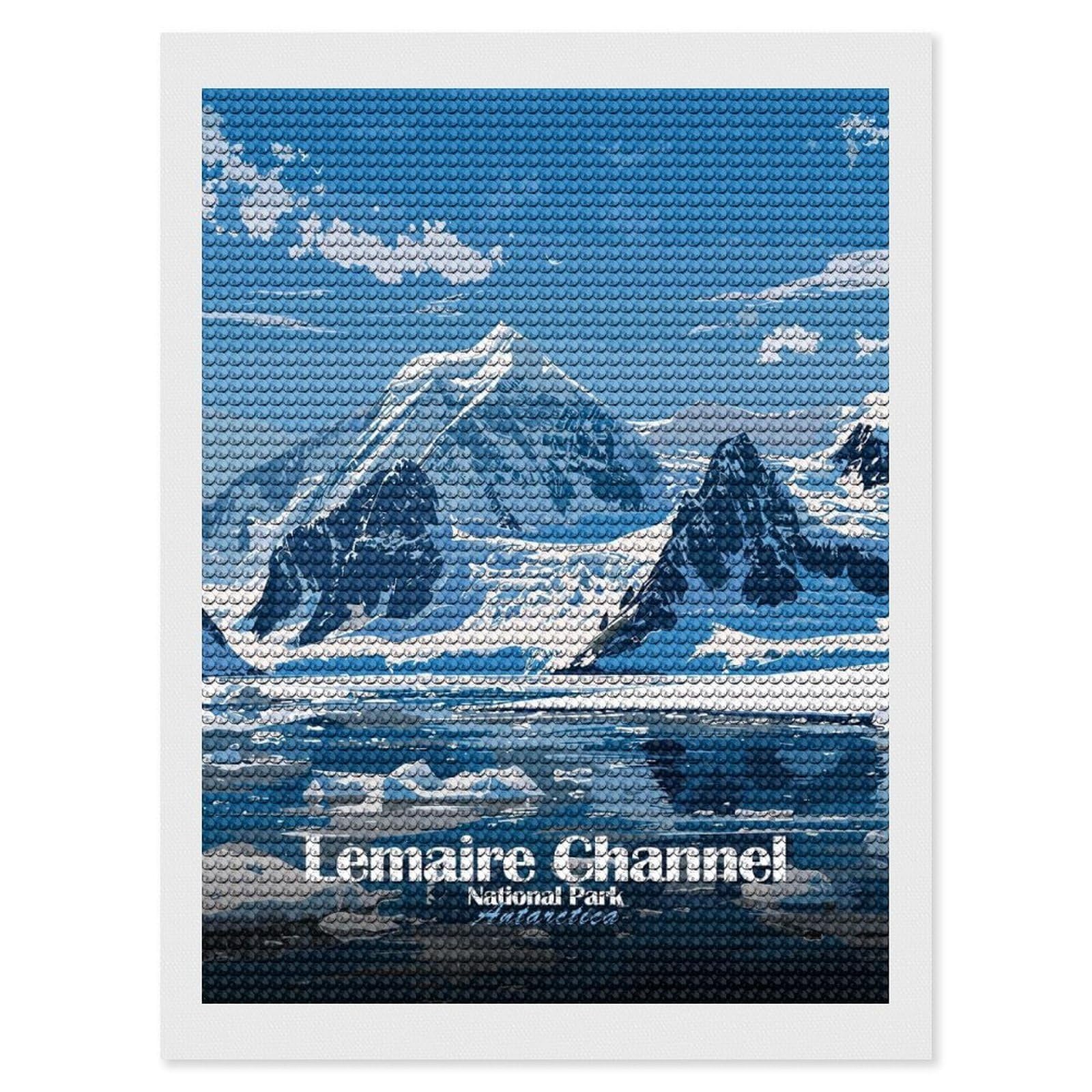 Junmoney Lemaire Channel Antarctica National Park Diamond Art Kit 12"x16", Relaxing DIY Hobby, Satisfying Creative Project, Living Room Decor, for Women