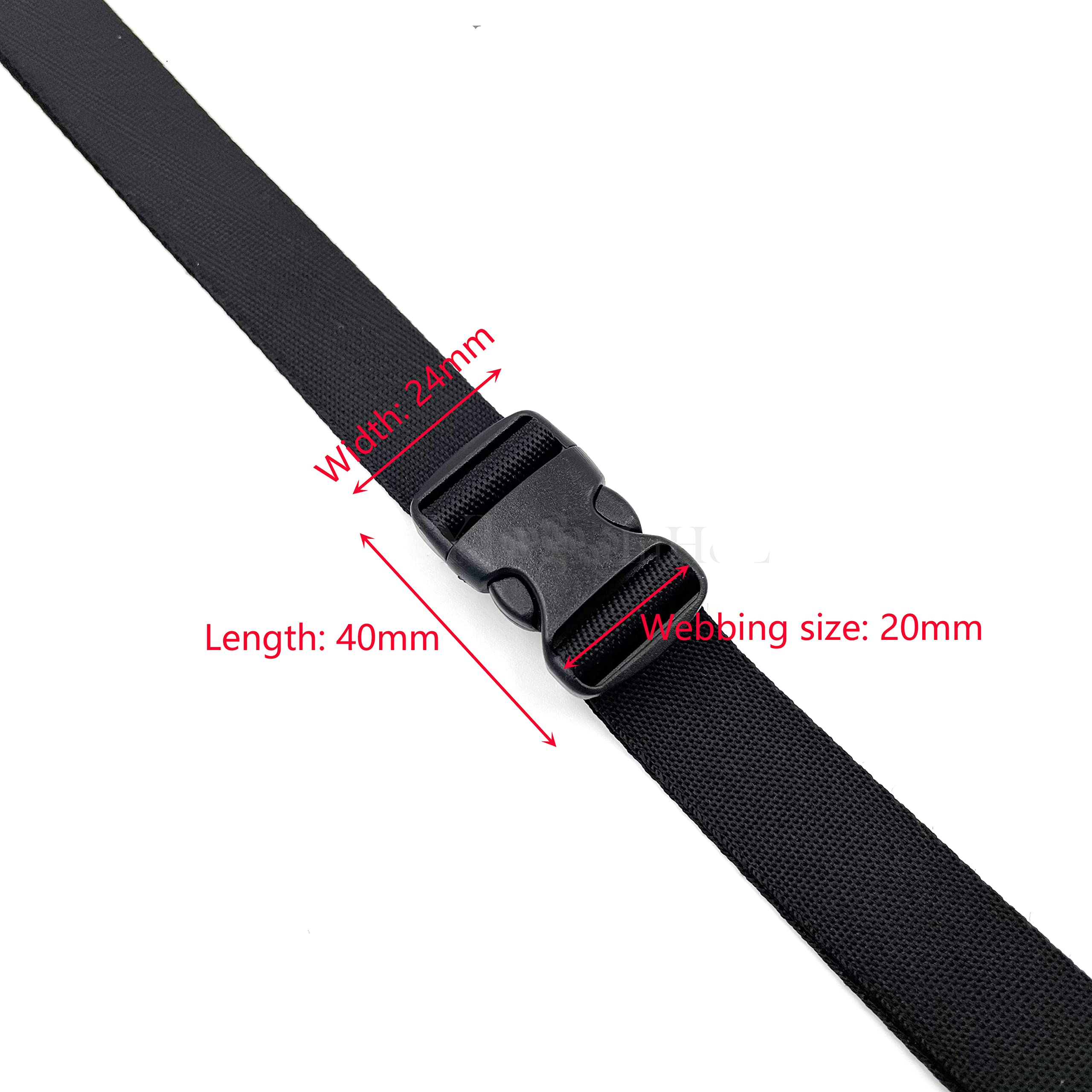 20mm/25mm/32mm/38mm/50mm negro doble hebillas de liberación lateral ajustable mochila táctica cinturón piezas correa correa