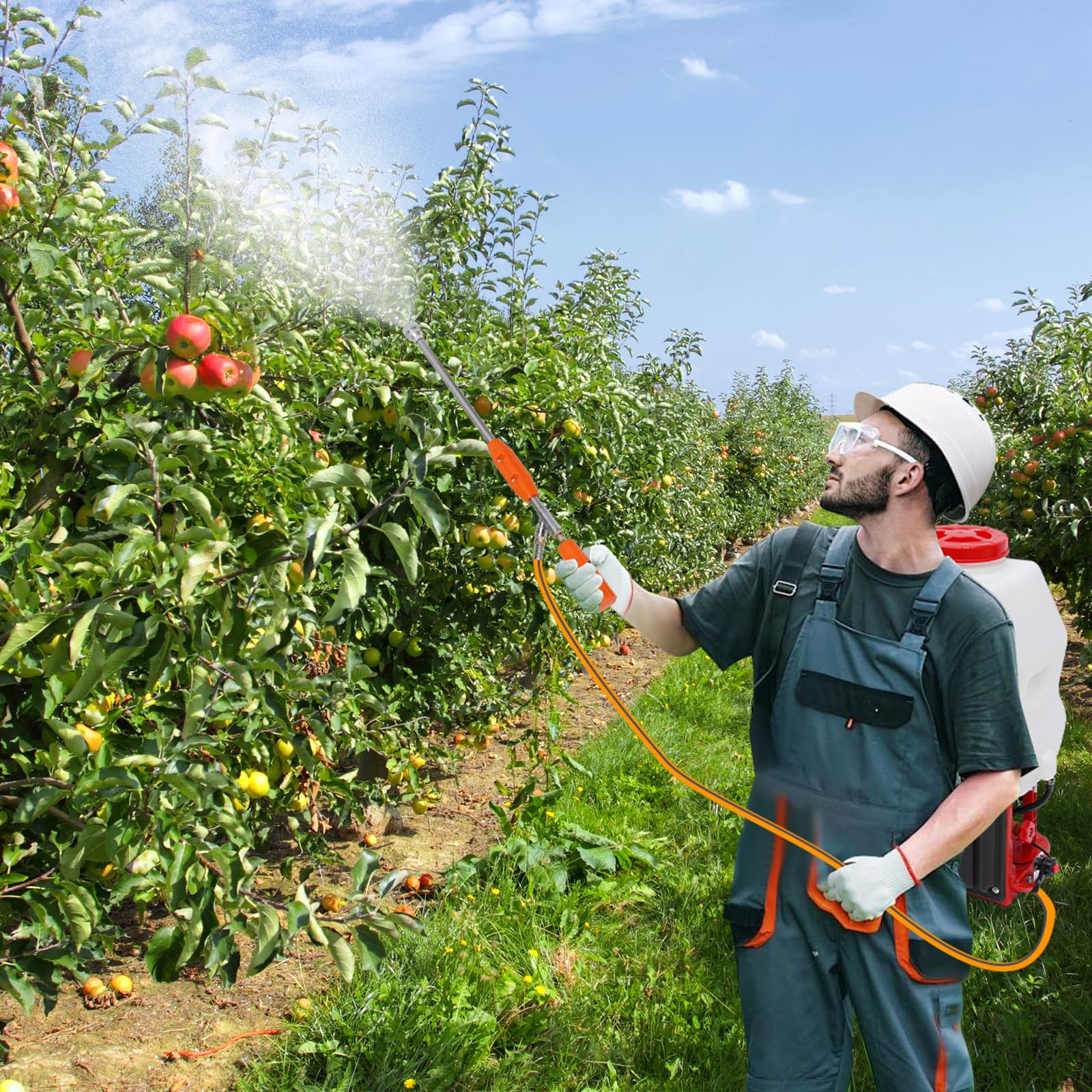 Spruzzatore Posteriore Ad Alta Pressione, Spruzzatore Giardino Professionale, Spruzzatori Frutta Frutta Alberi Motore Due Tempi Potente, Portatile e Regolabile, 20L