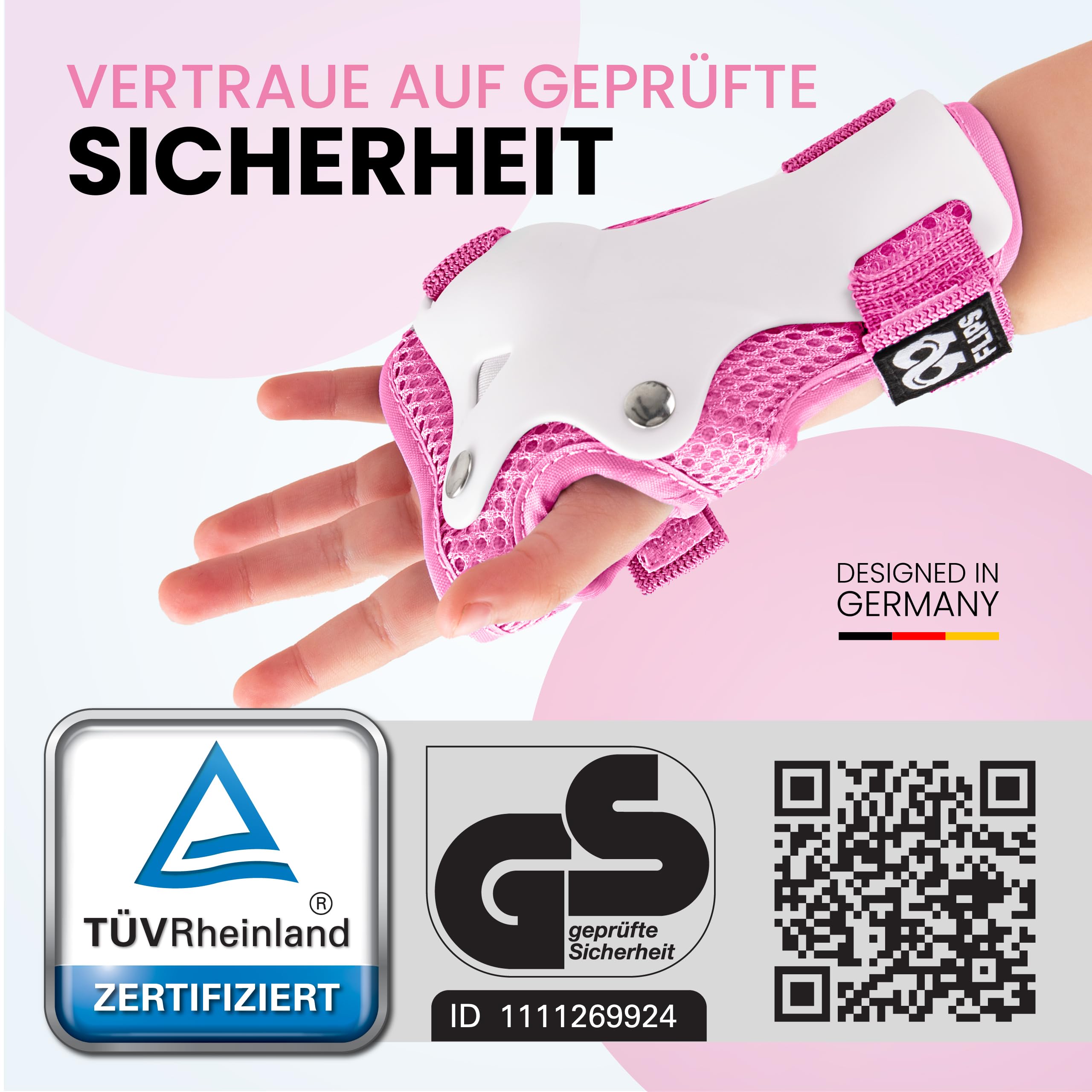 99FLIPS Schoner Inliner Kinder 3-12 Jahre - TÜV Rheinland GS Zertifizierung - Flash Skateboard-Schutzausrüstung für Skateboard, Inliner und BMX