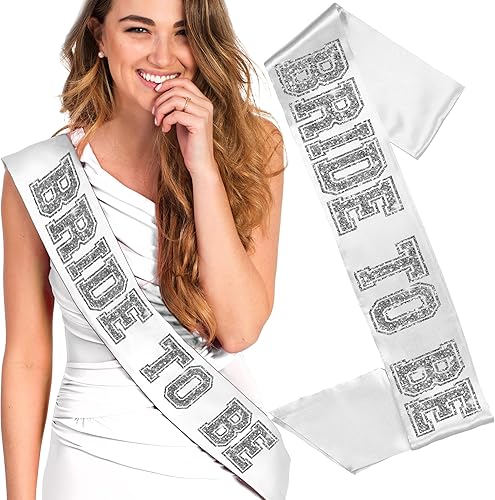 RhinestoneSash Banda de novia blanca  Fajas de satén de grado nupcial y despedida de soltera  Regalos de compromiso