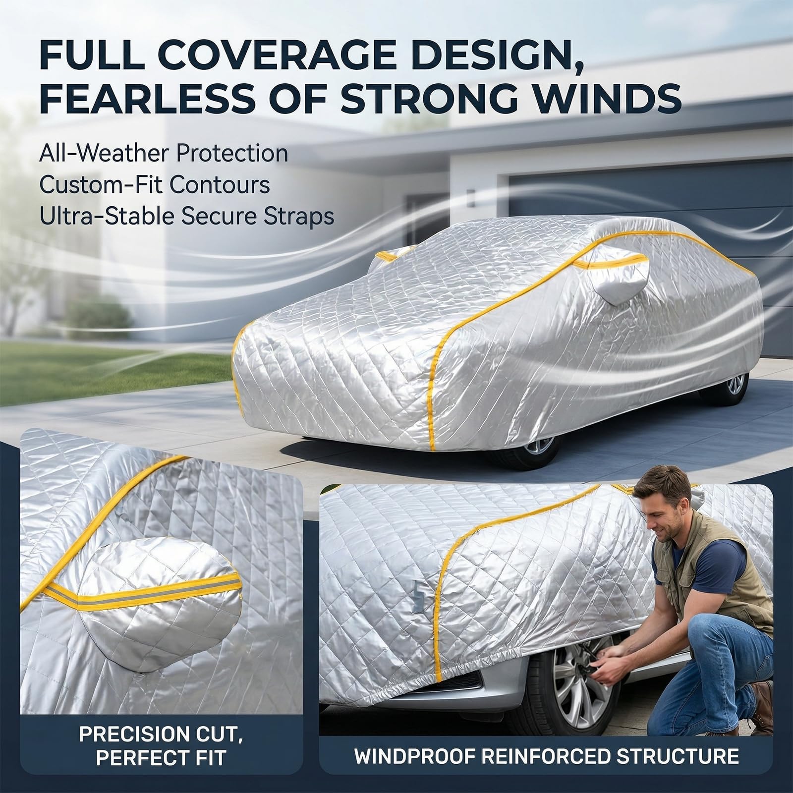 Hagelschutzplane Auto Gemacht für VW Multivan T7 Long 2021-2026 Verdickt Hageldecke Auto Autogarage Abdeckung Abdeckplane Outdoor für Winter Sommer