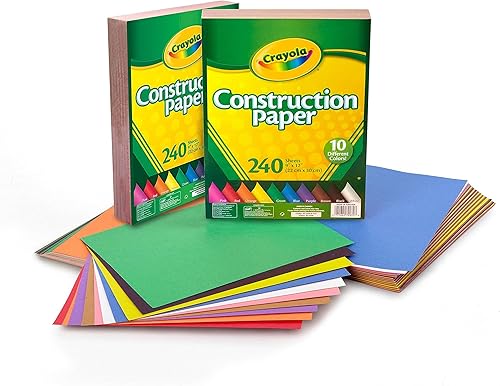 Miniatura 7 de Cra-Z-Art Paquete a granel de pintura de témpera lavable, 10 unidades, colores surtidos de 8 onzas cada botella y papel de construcción Crayola, 480