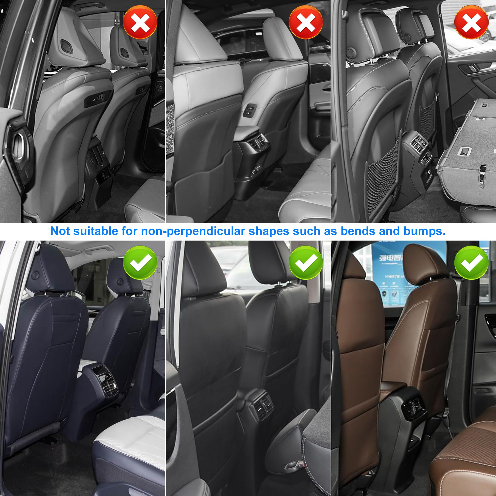 Paquete de 2 protectores de asiento trasero para Ford Explorer con almacenamiento de tazas y pañuelos con organizador de almacenamiento, impermeable, a prueba de suciedad, de piel sintética