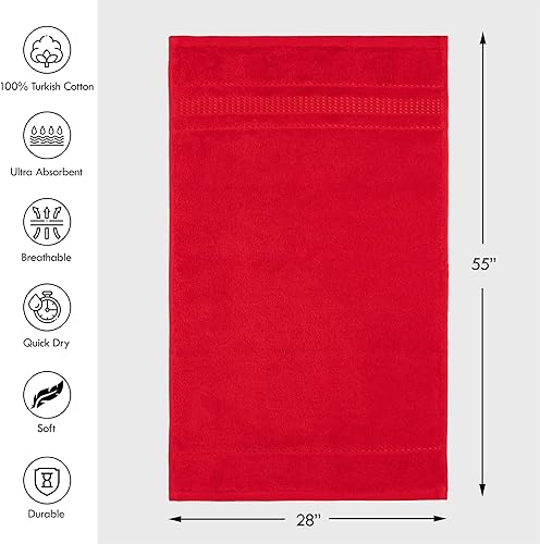 Miniatura 2 de Juego de 2 toallas de baño, toallas de baño 100% algodón turco para baño, absorbentes, de secado rápido, duraderas y suaves, 28 x 55 pulgadas,