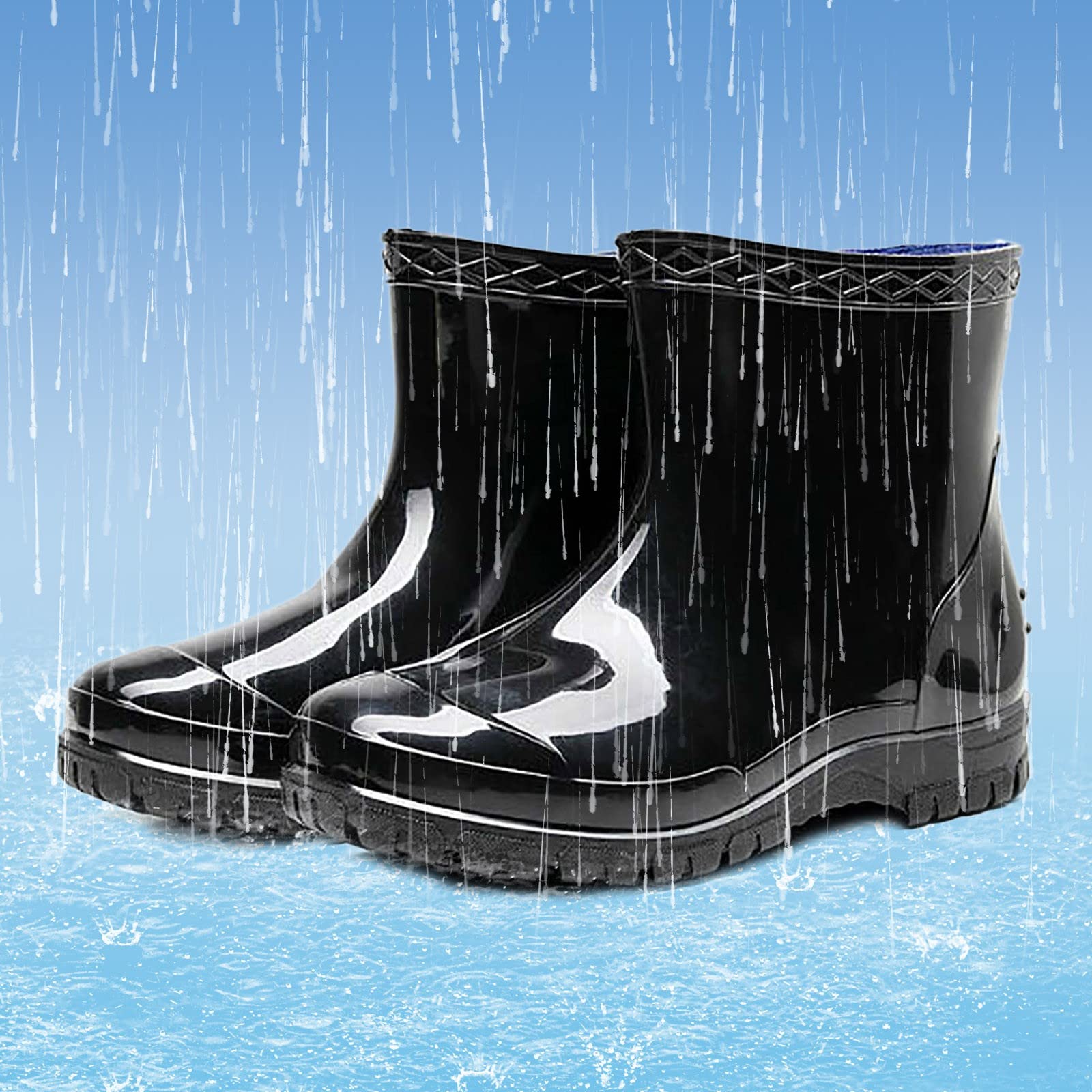 Botas de lluvia para mujer, botines de goma cortos, botas de lluvia para exteriores, botas de goma impermeables, botines antideslizantes, botas de jardín Wellington, botas de goma, botines de lluvia