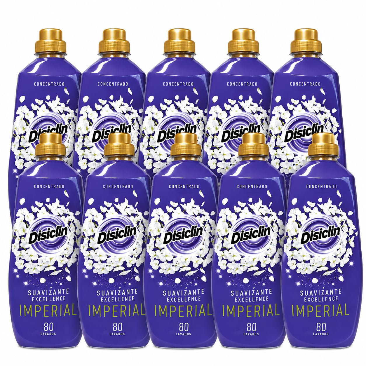 Suavizante Disclin Concentrado Imperial 1,4L | Pack 10 Unidades | 800 Lavados | Aroma Floral Duradero | Formato Ahorro 14L | RASMACOR